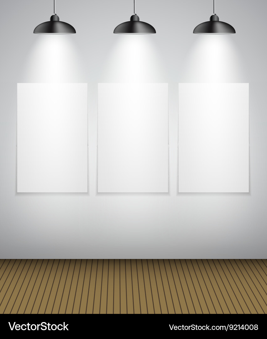 Empty Gallery with Lighting Vector Image