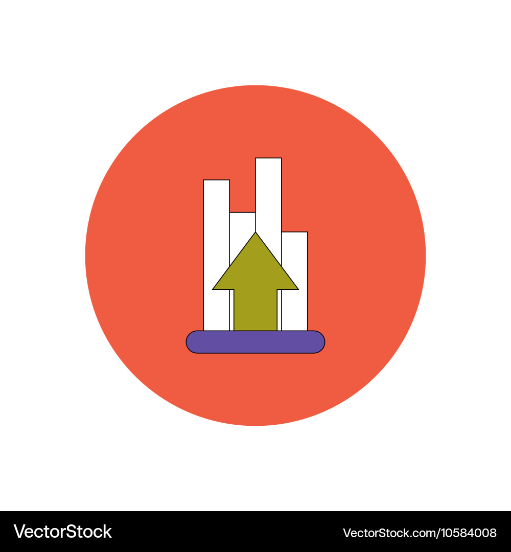 In flat design of column chart vector image