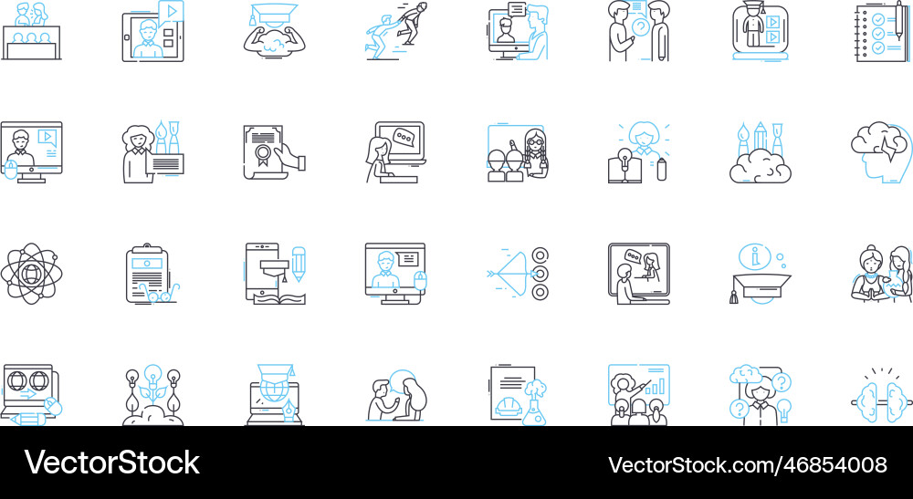Instruction linear icons set guidelines Instruction linear icons set guidelines vector image