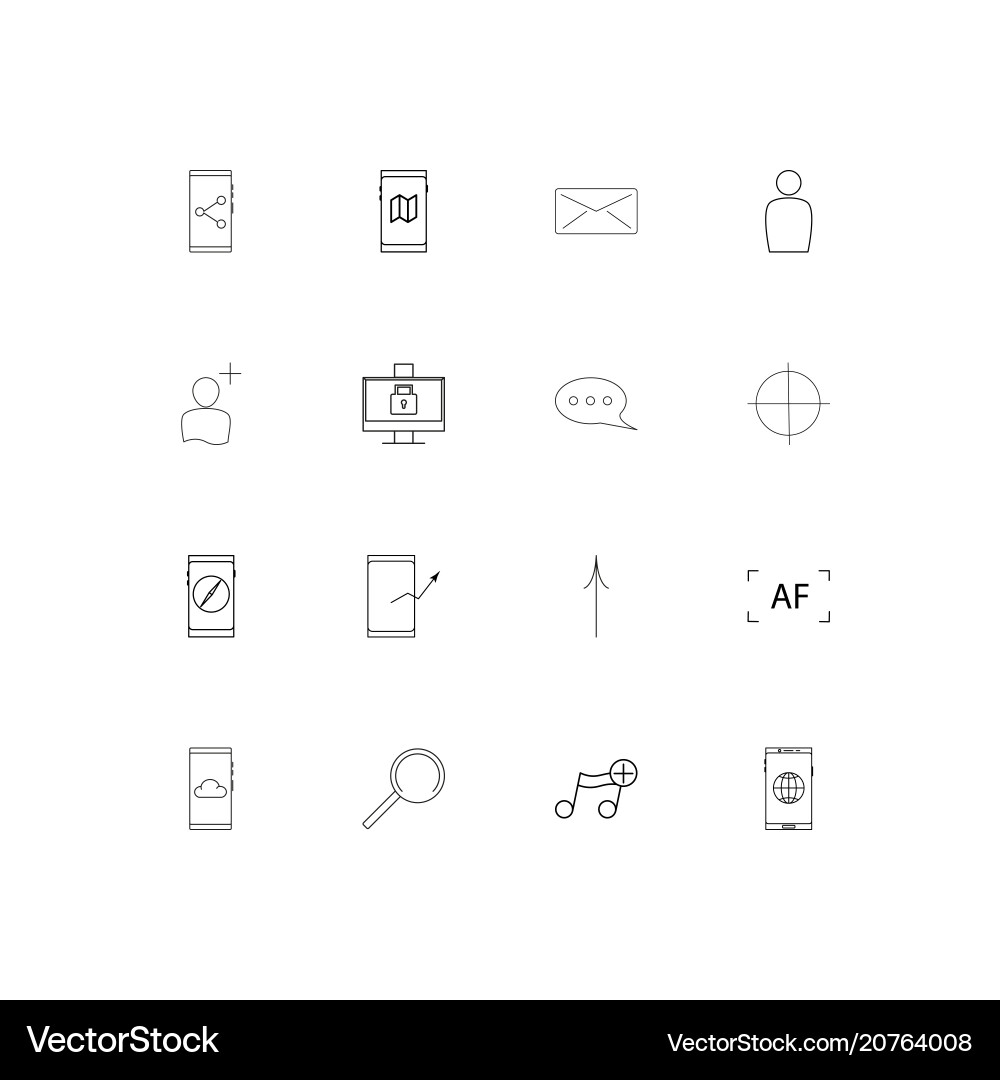 Internet of things linear thin icons set outlined Vector Image