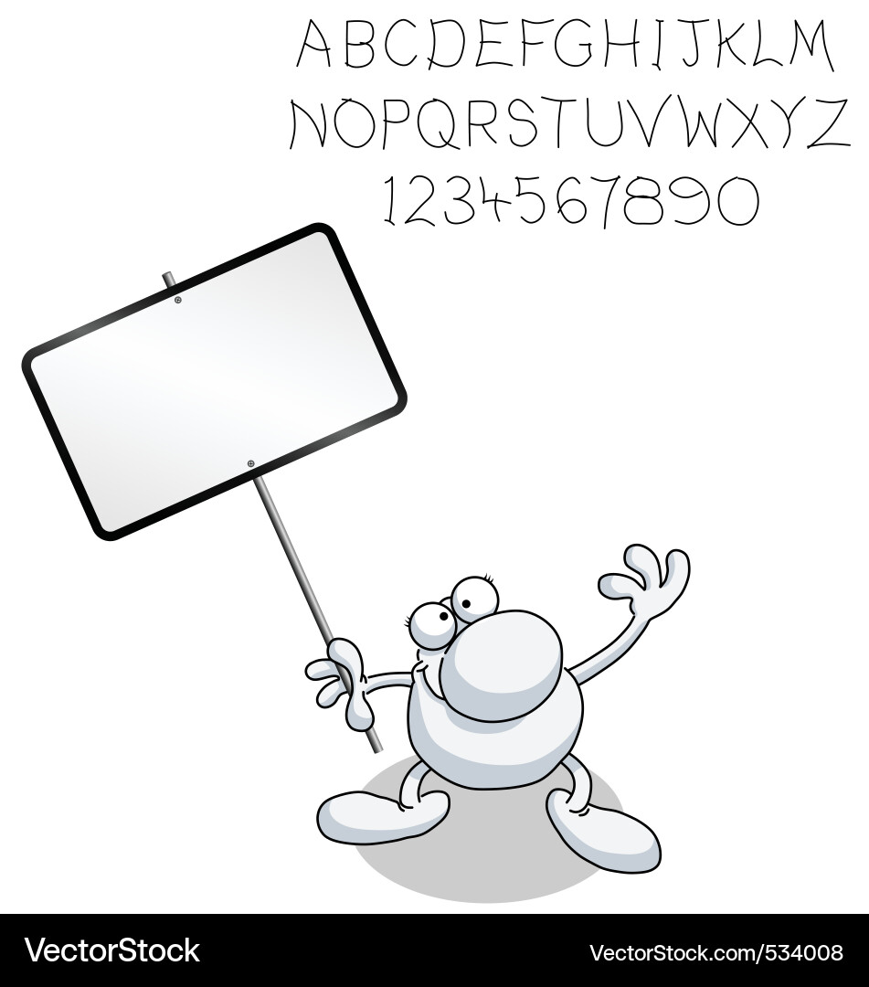 Man with blank sign Vector Image