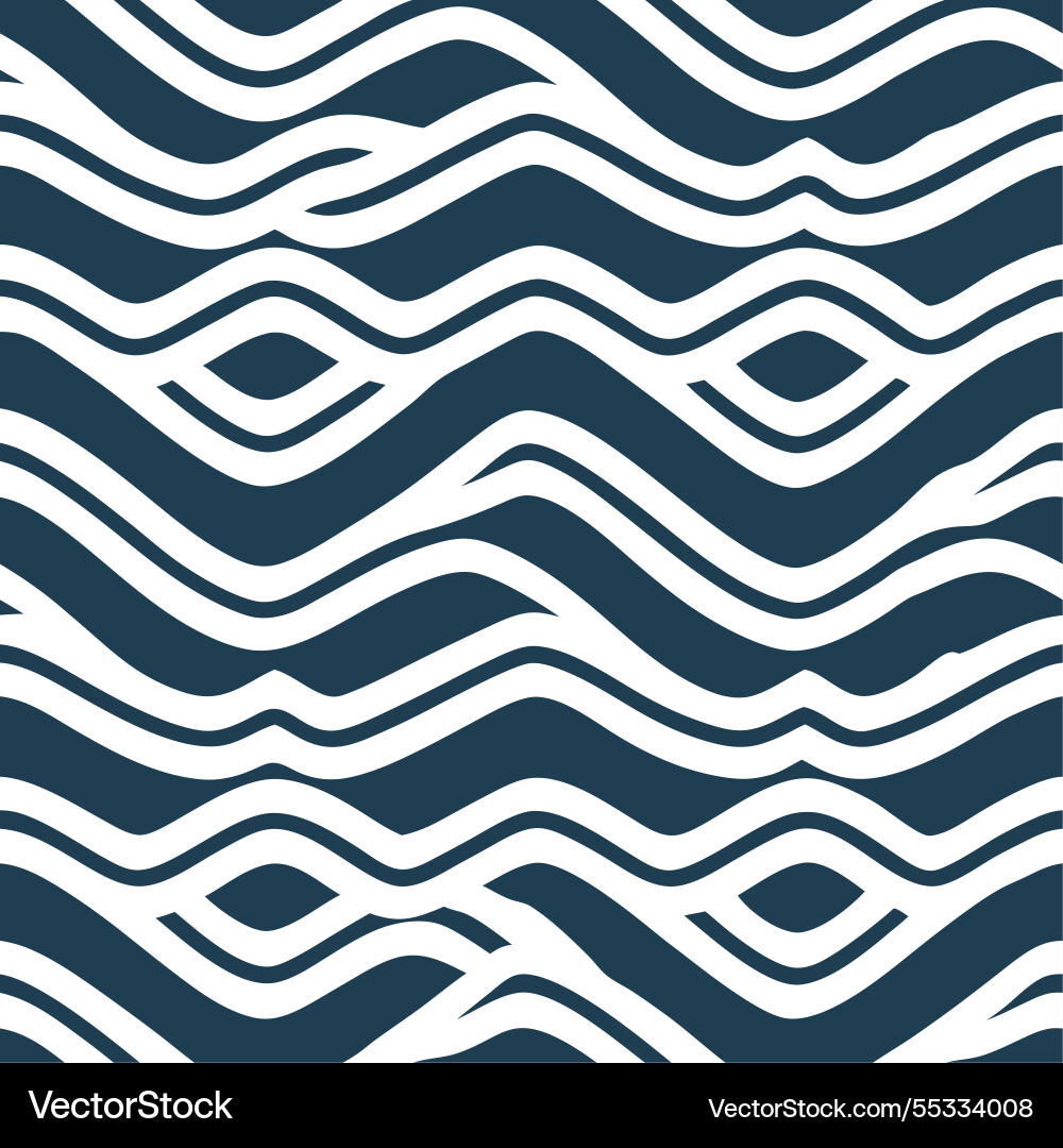 Modern summer waves seamless pattern with angular Modern summer waves seamless pattern with angular vector image