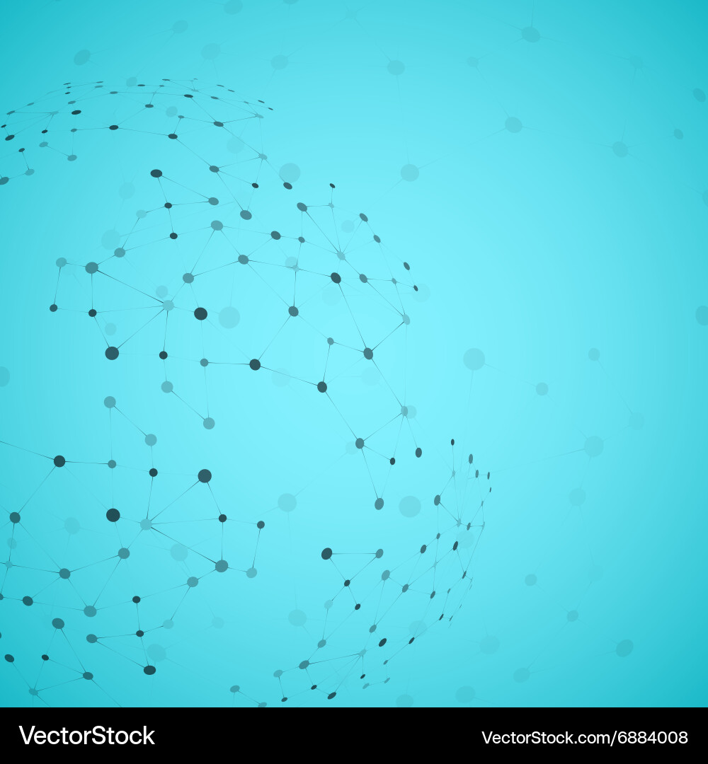 Molecular structure network connection vector image