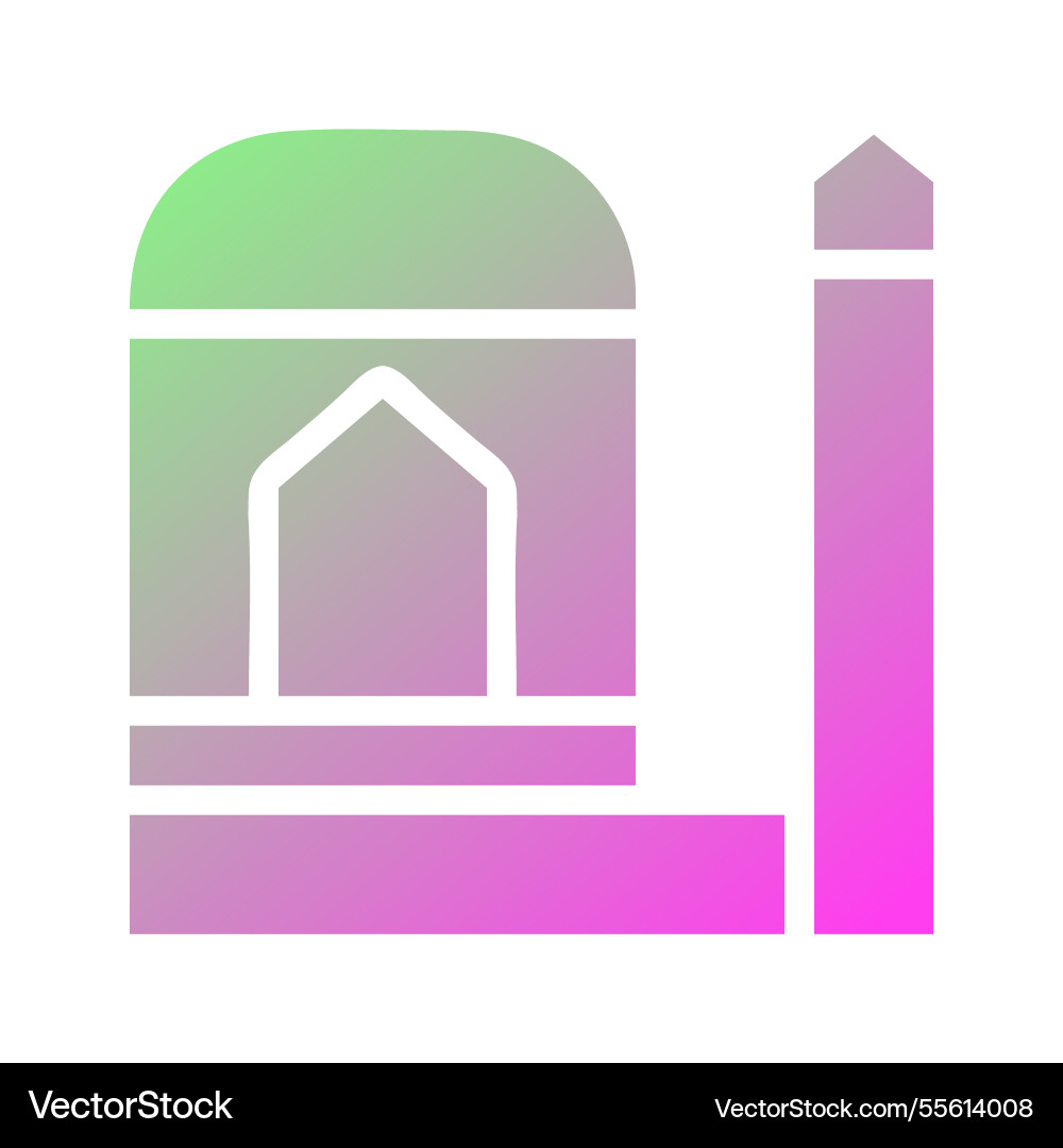 Mosque minimalist icon with gradient color scheme vector image