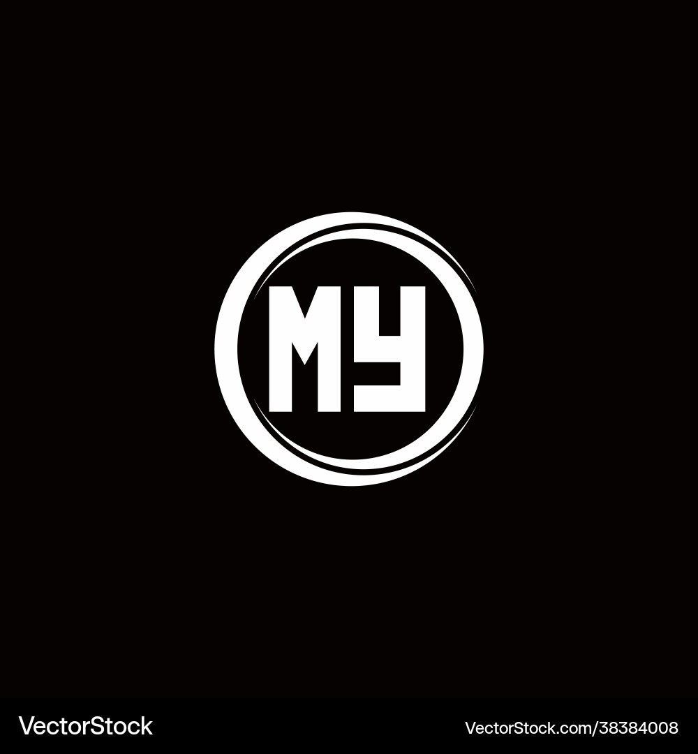 My logo initial letter monogram with circle slice Vector Image
