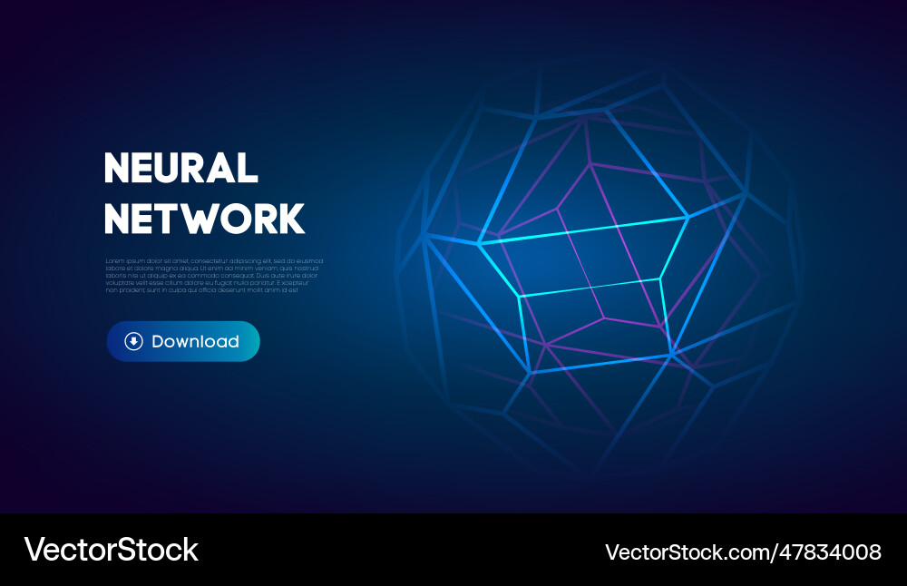 Neural Network Abstract Technology vector image