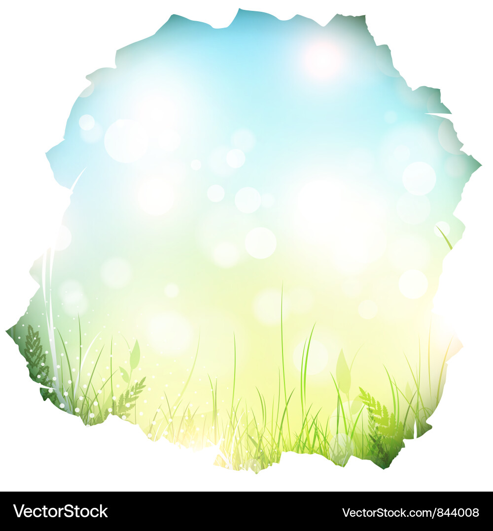 Paper Hole with Spring Scene Vector Image