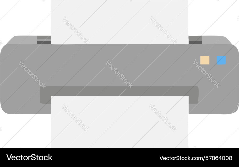 Printer with multiple buttons and paper design vector image
