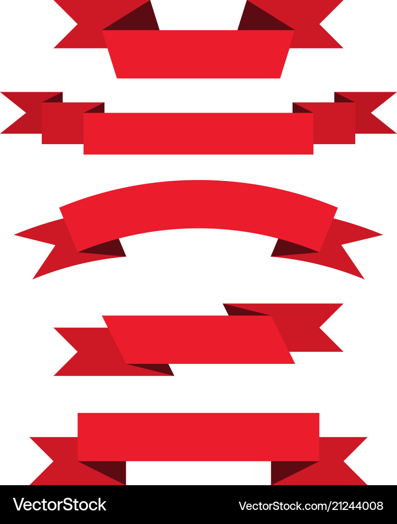Red paper scrolls set vector image