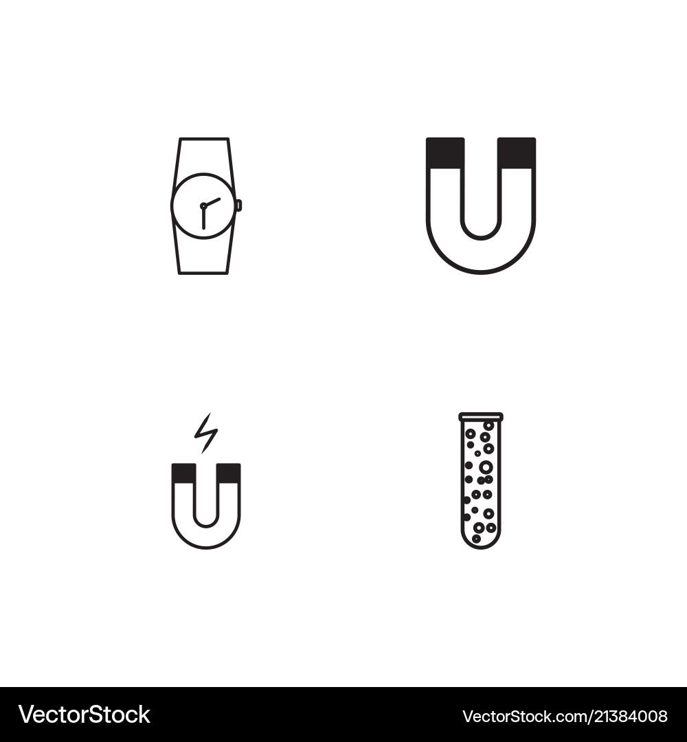 Science linear icons set simple outline vector image