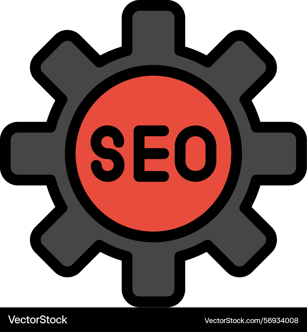 Seo search engine optimization line filled style Vector Image