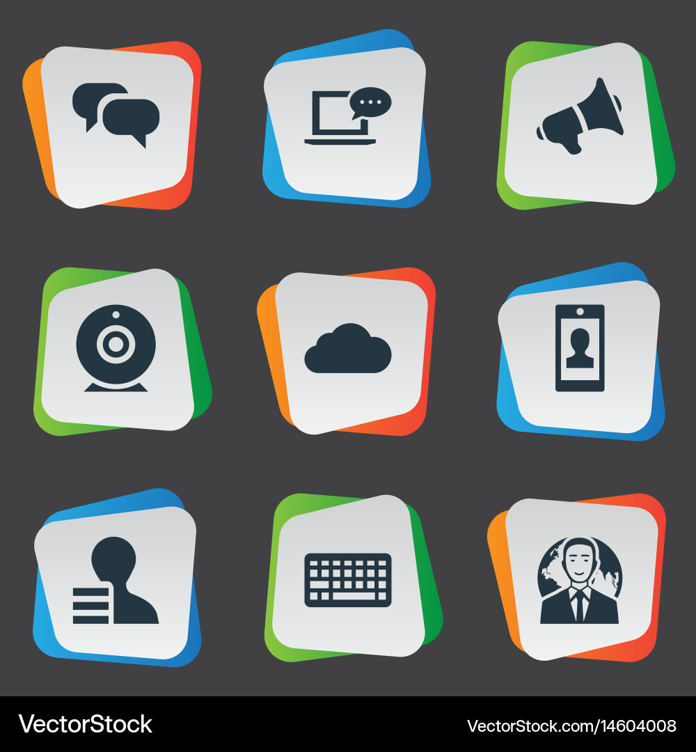 Set of simple user icons vector image