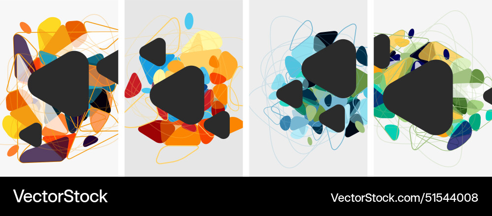 Set of triangle poster backgrounds Royalty Free Vector Image