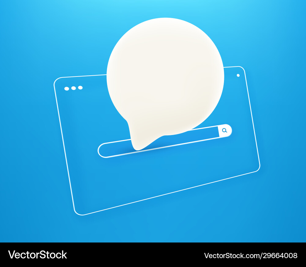 Simple internet browser window with speak cloud Simple internet browser window with speak cloud vector image