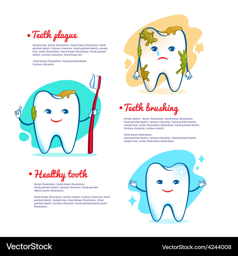 Smiling Kid Brushing Teeth Vector Image