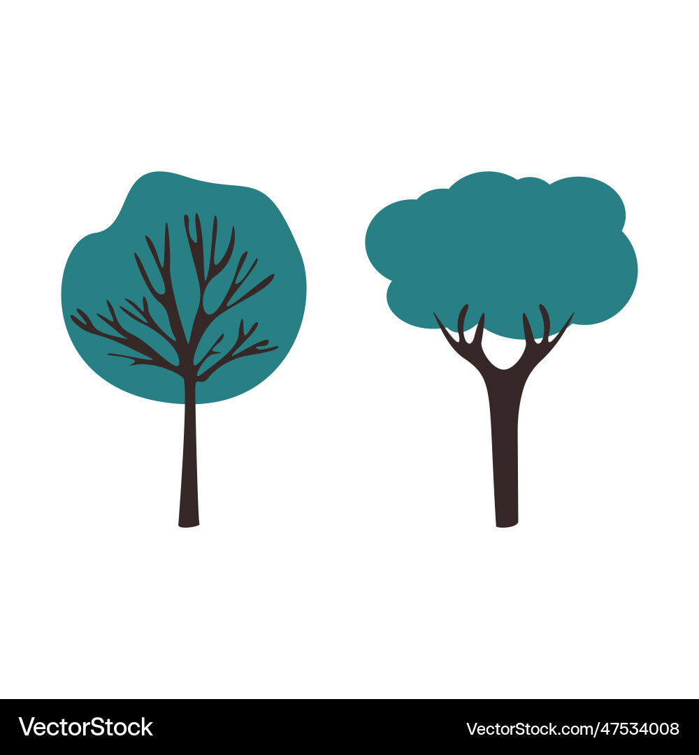 Tree set with green leafs Tree set with green leafs vector image
