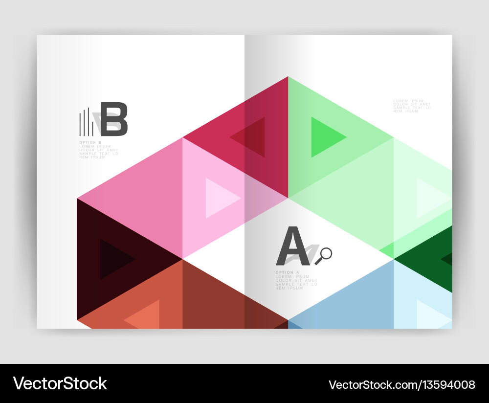 Triangle print template Triangle print template vector image