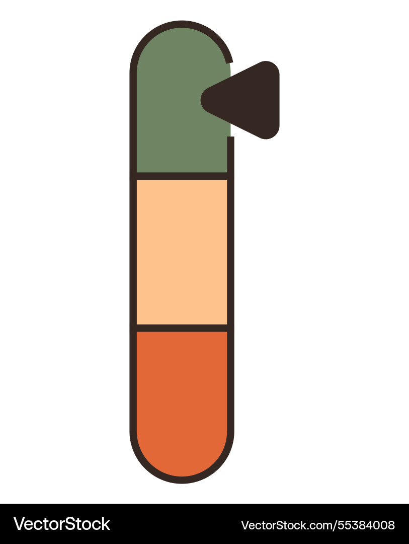 Vertical progress bar with three segments in green Vertical progress bar with three segments in green vector image
