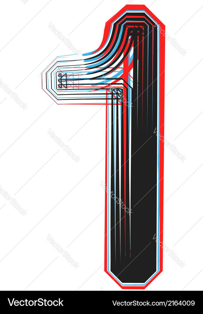 Abstract Number One – Scribble Style vector image