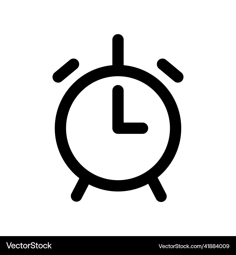 Alarm clock silhouette of notification and timer vector image
