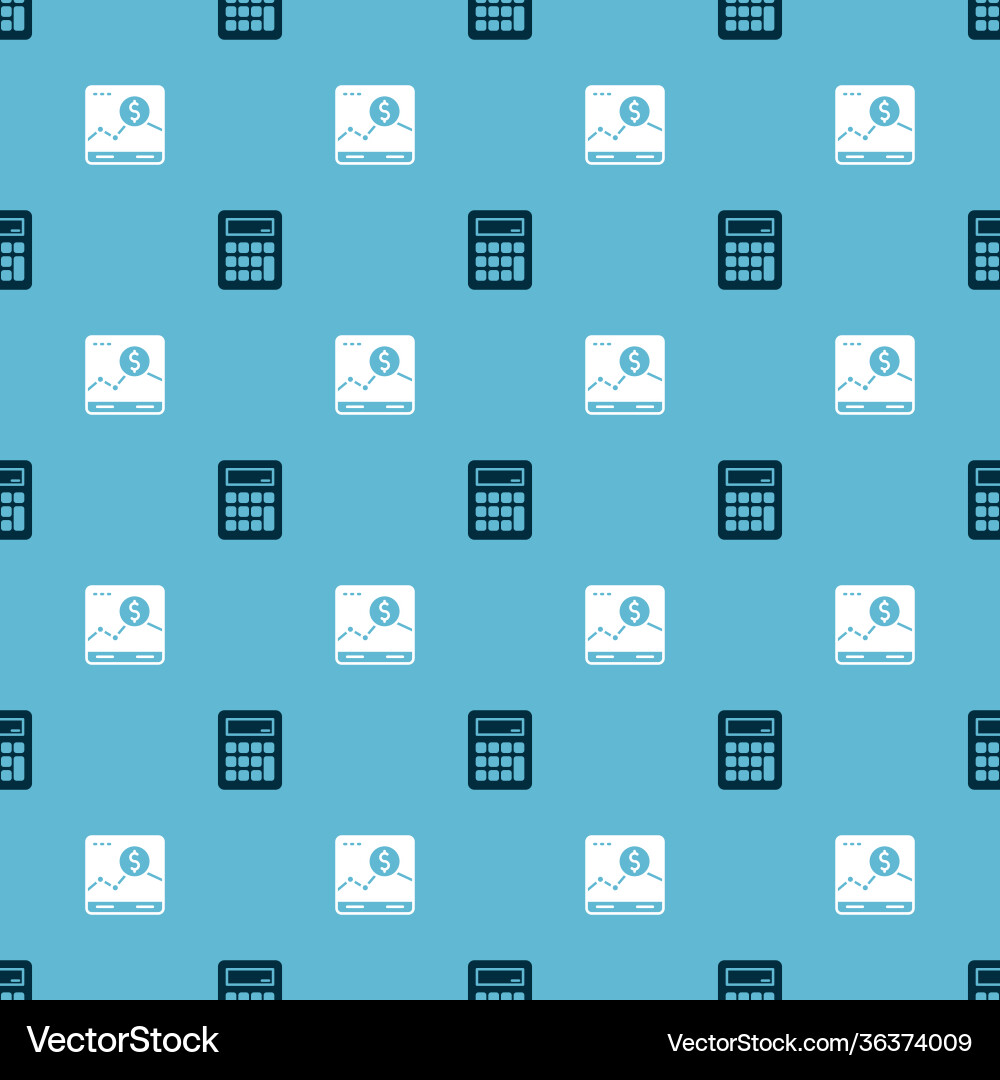 Calculator & Growth Graph Pattern vector image