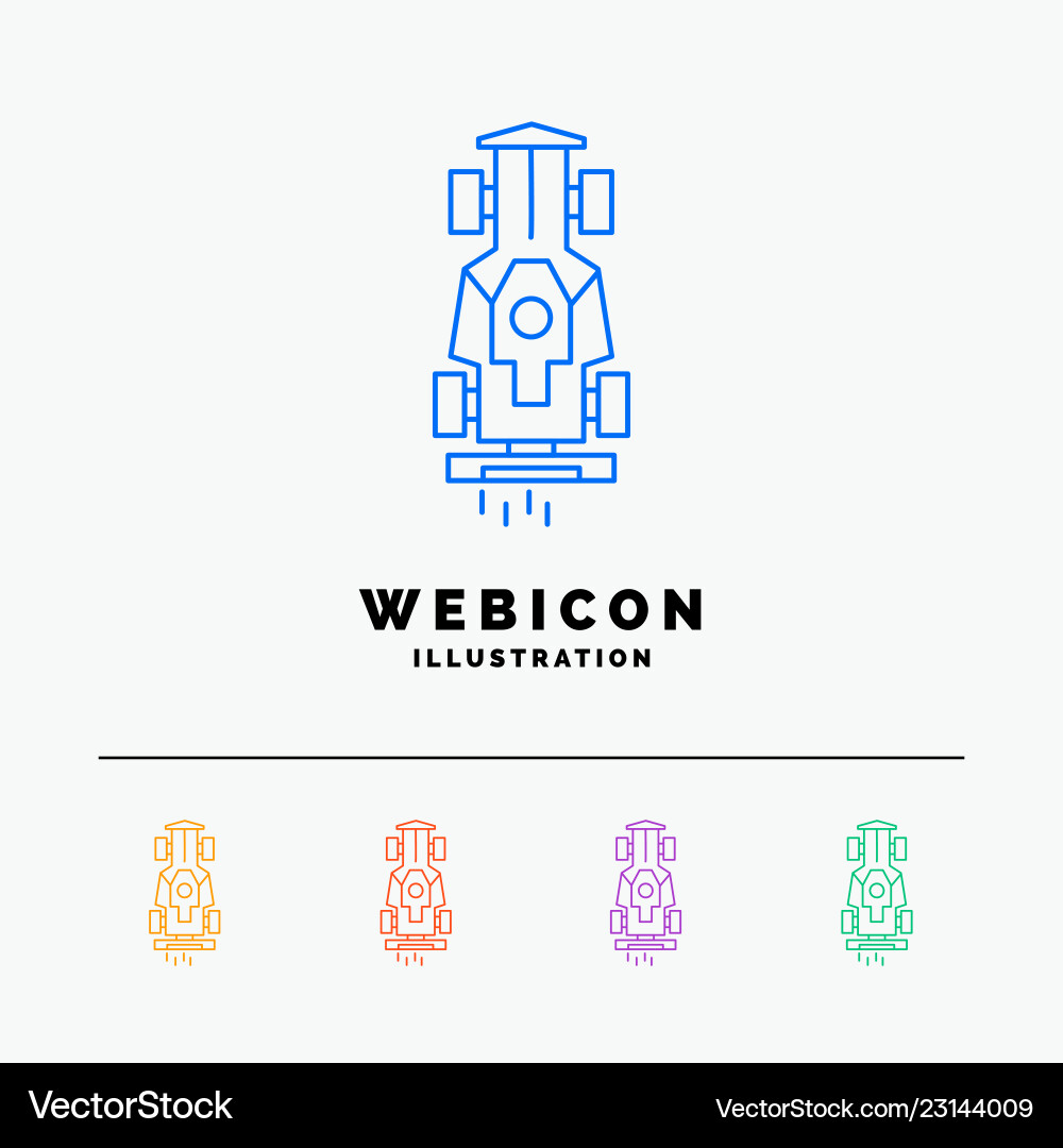 Car formula game racing speed 5 color line web Car formula game racing speed 5 color line web vector image