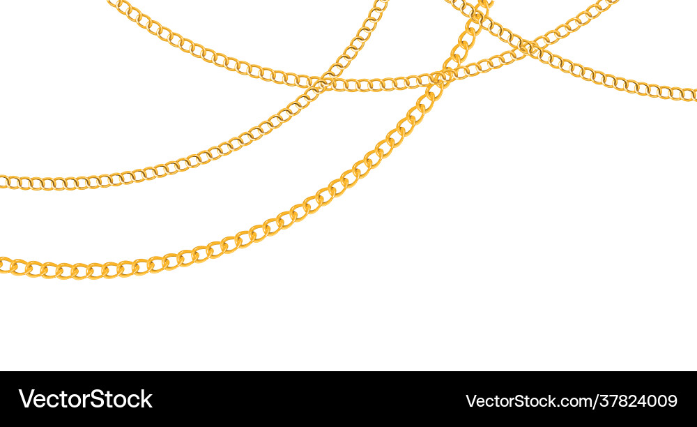 Chain golden luxury chains different shapes Chain golden luxury chains different shapes vector image