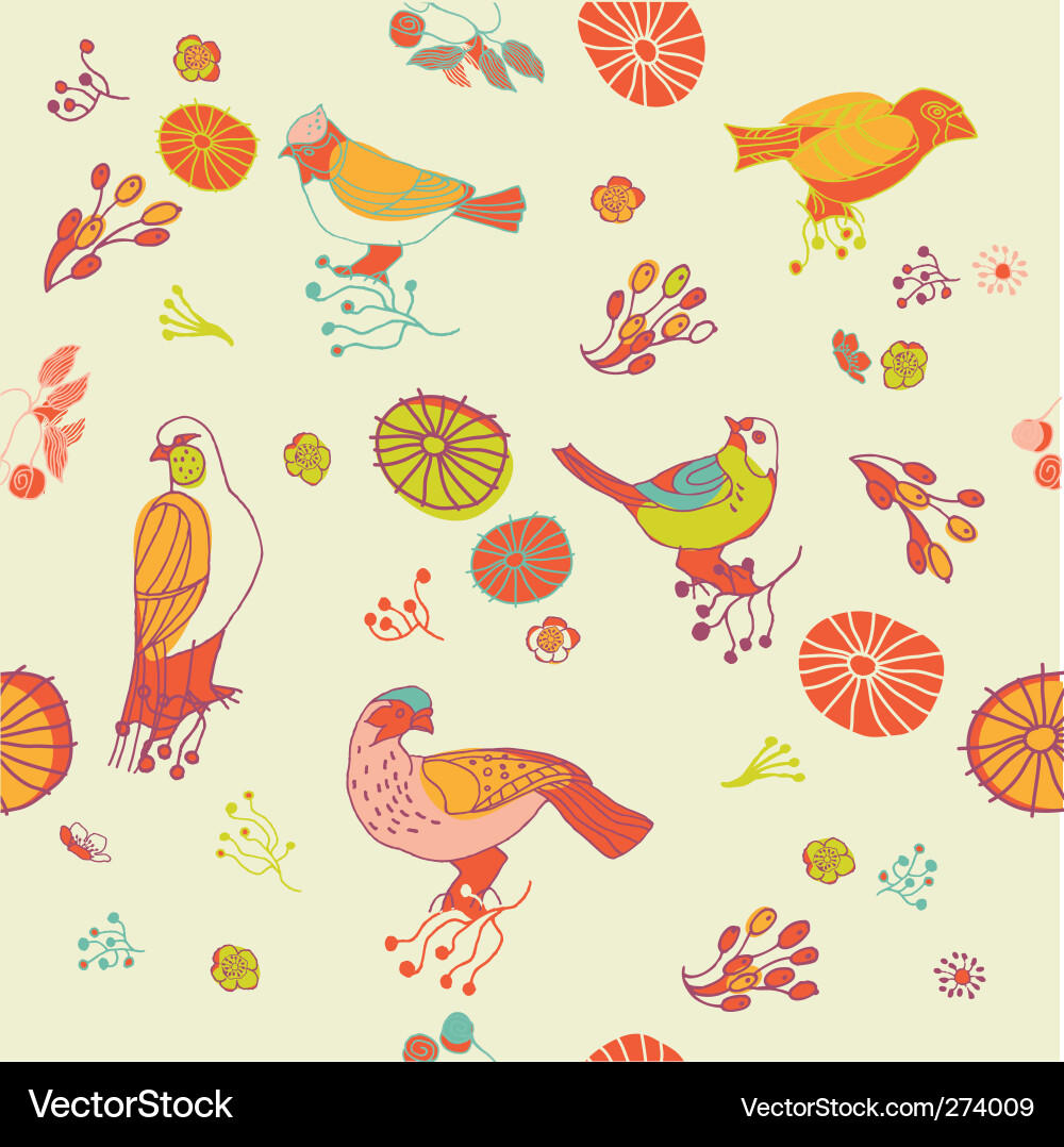 Charming Bird Pattern vector image