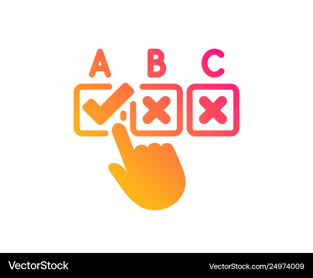 Correct checkbox icon select answer sign Vector Image