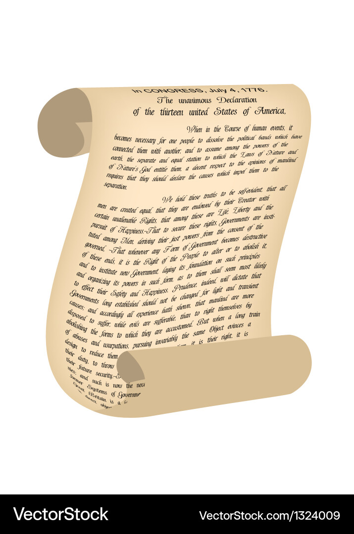 Declaration of Independence Scroll vector image