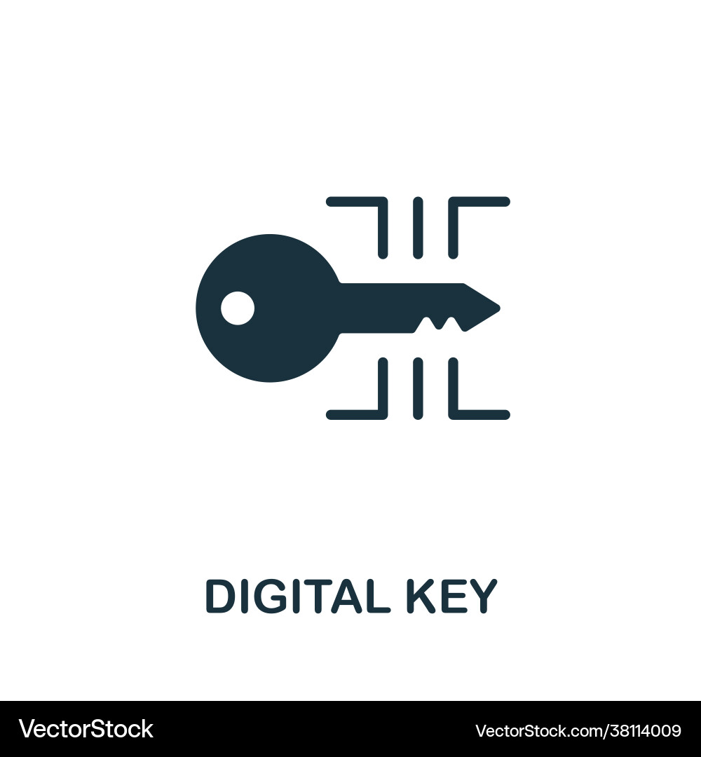 Digital key icon monochrome simple element from Digital key icon monochrome simple element from vector image