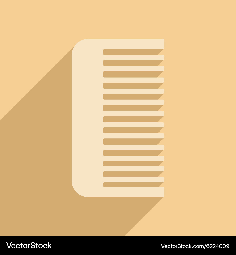 Flat with shadow icon and mobile application comb vector image