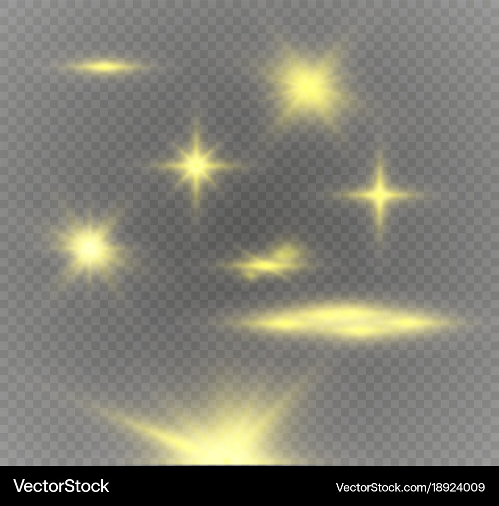 Glow light effect star burst with sparkles Vector Image