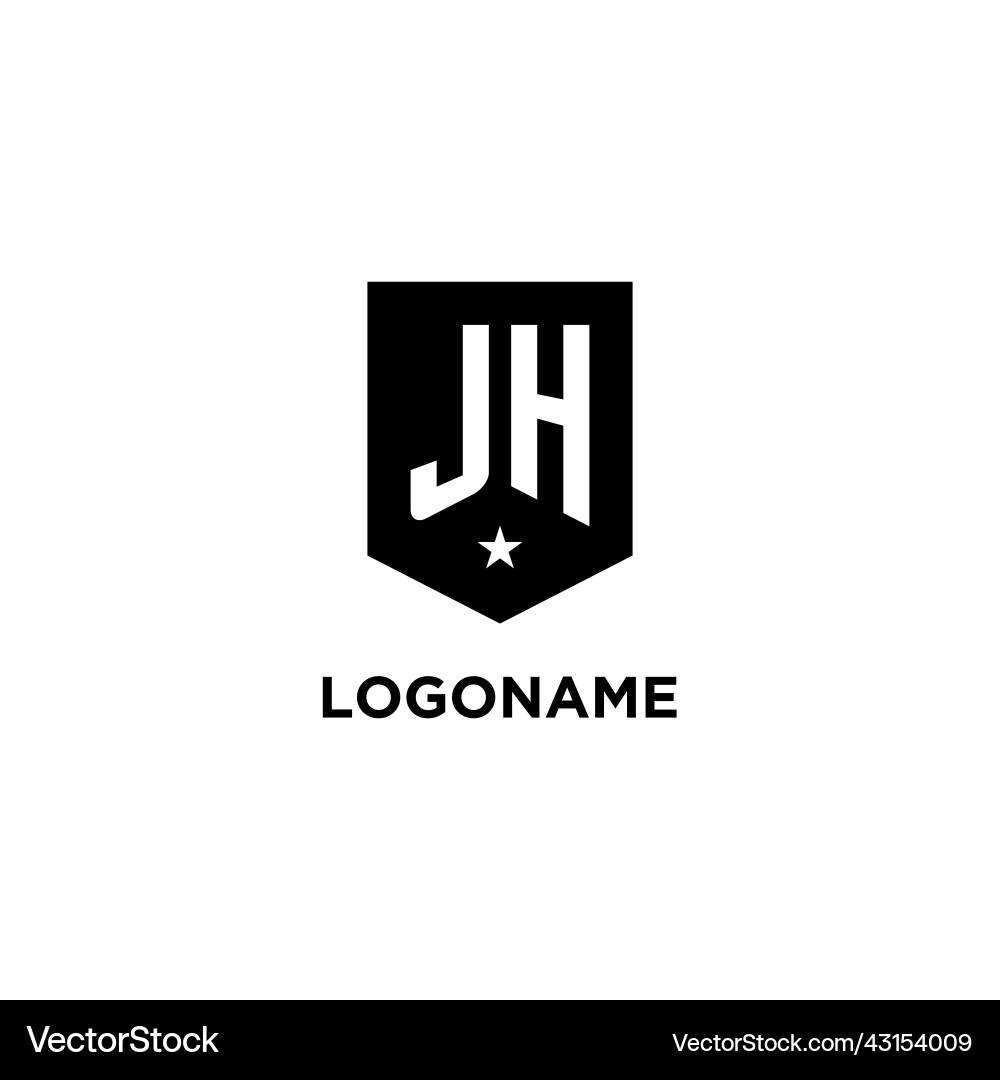 Jh Monogramm Initiallogo mit geometrischem Schild Jh Monogramm Initiallogo mit geometrischem Schild vektorbild