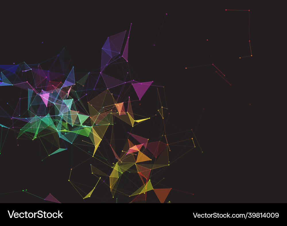 Low poly plexus design background vector image