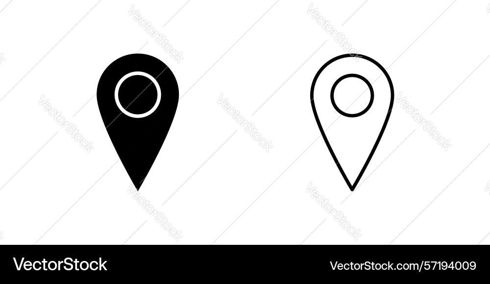 Map pin icon set used for location tagging Map pin icon set used for location tagging vector image
