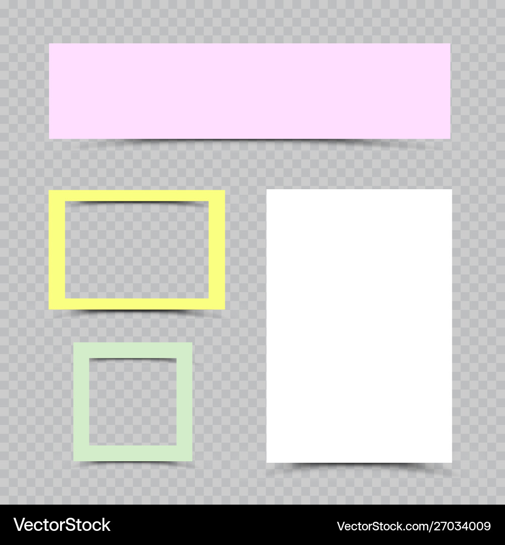 Multicolor paper sheets and frames set Multicolor paper sheets and frames set vector image