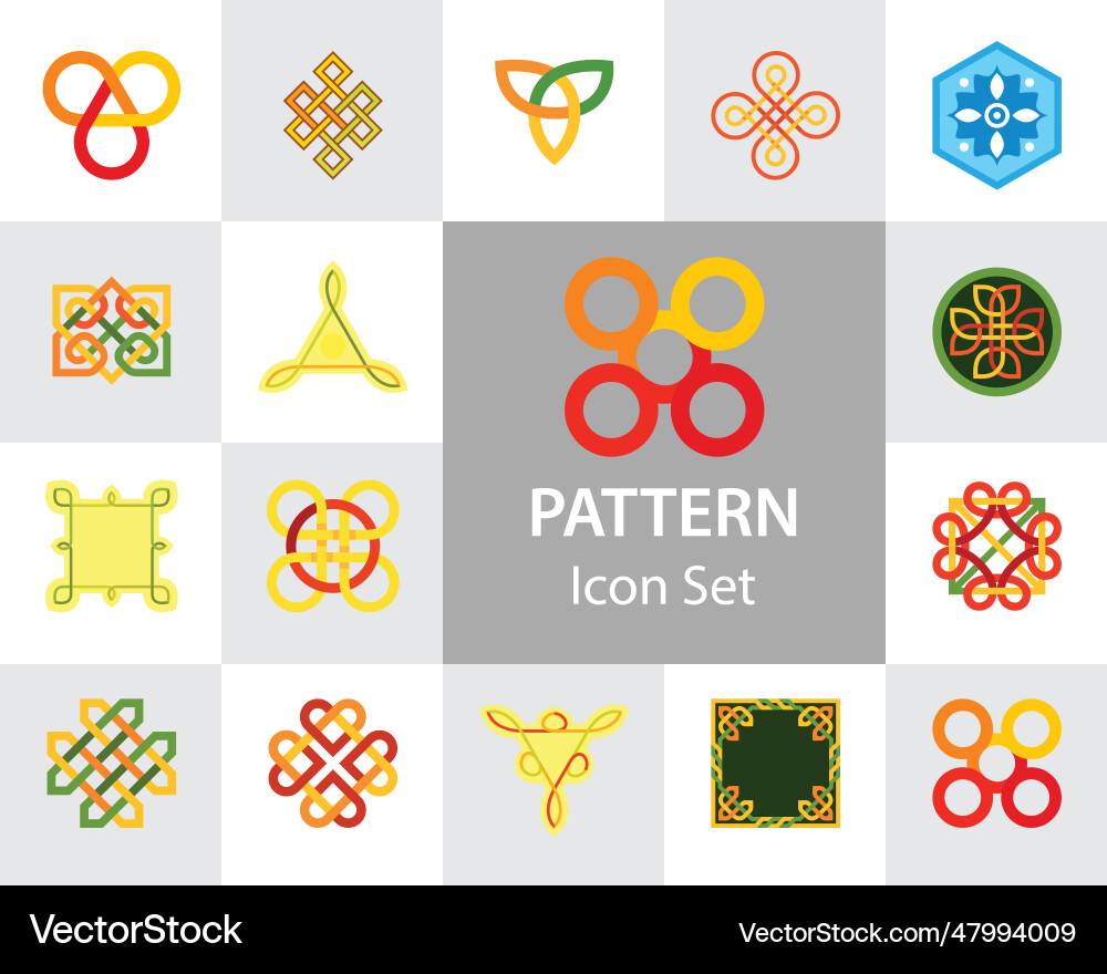 Pattern icon set Pattern icon set vector image