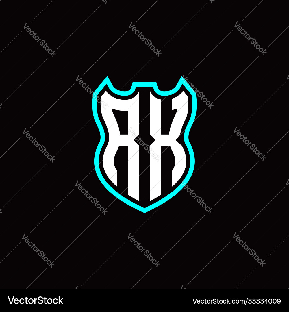 R x initial logo design with shield shape R x initial logo design with shield shape vector image