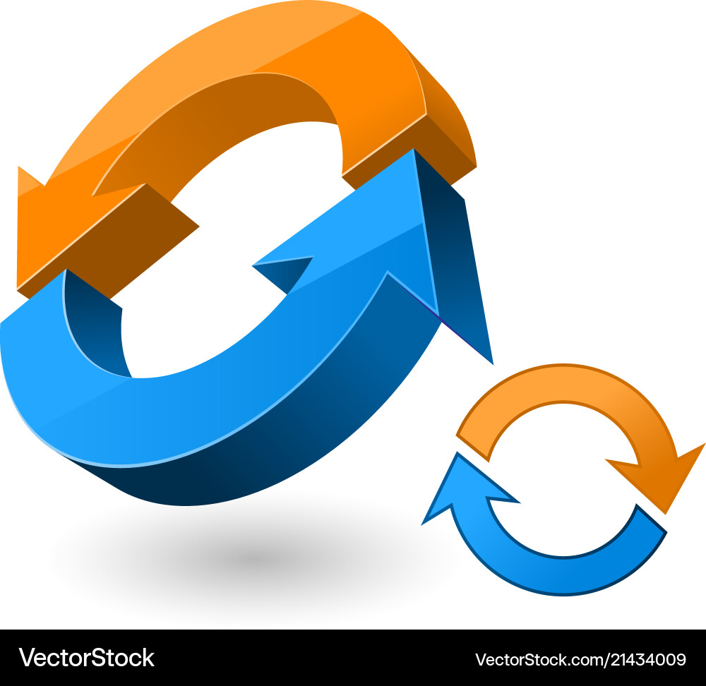 Reload 3d sign - arrow rotation symbol Vector Image