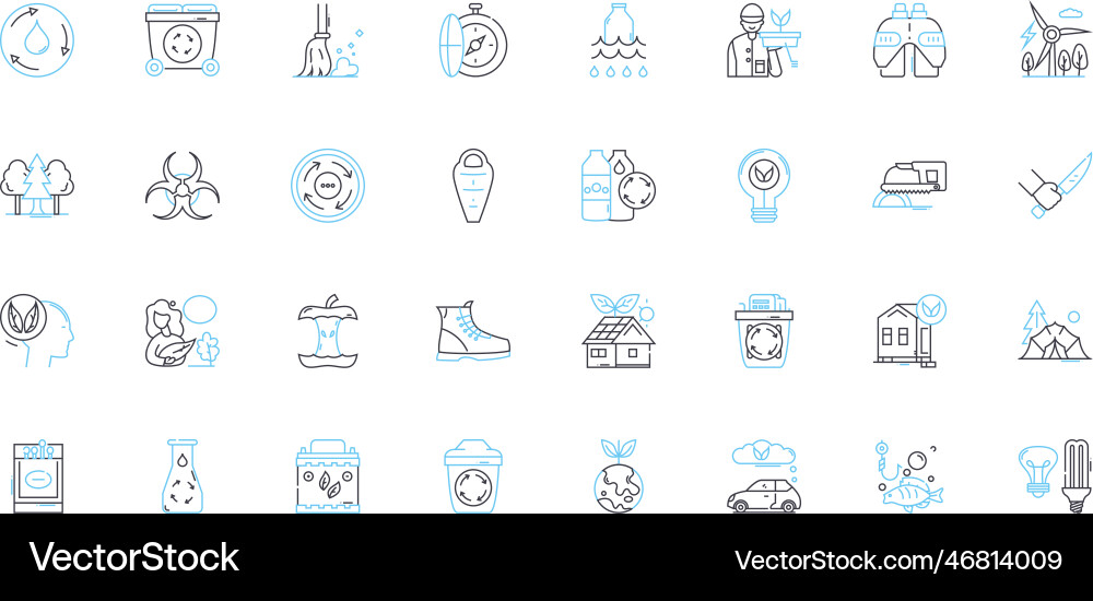 Resource management linear icons set allocation Resource management linear icons set allocation vector image