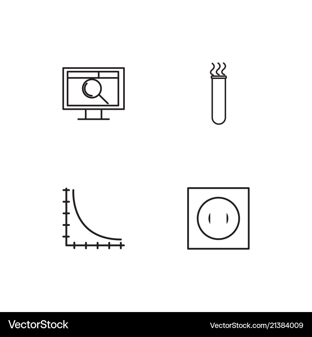 Science linear icons set simple outline vector image