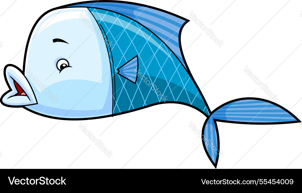 Süße Fisch Cartoon Charakter mit offenem Mund Süße Fisch Cartoon Charakter mit offenem Mund vektorbild