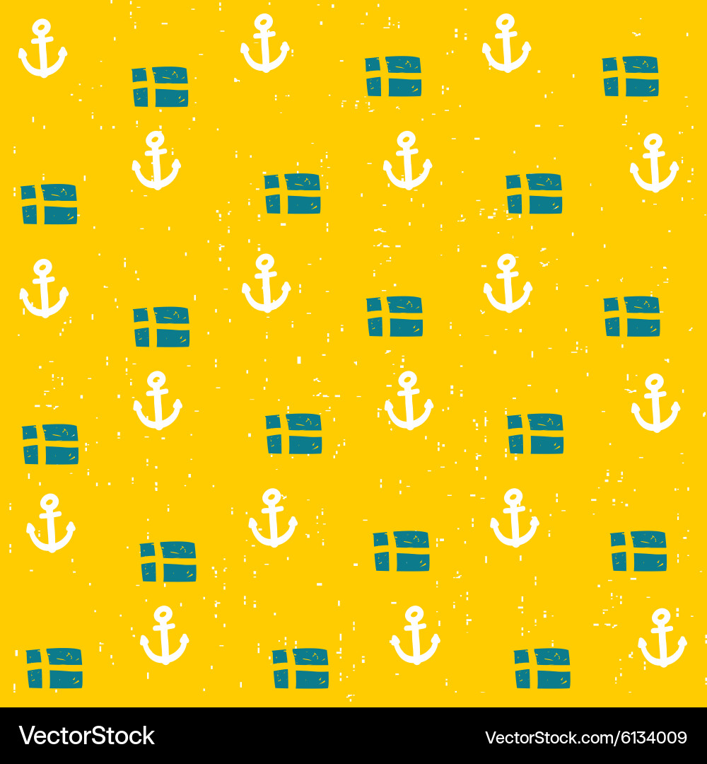 Seamless pattern with flags and anchors vector image