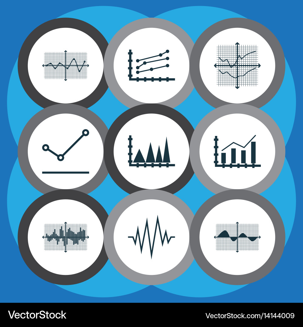 Set of graphs diagrams and statistics icons vector image