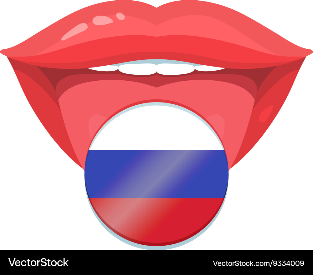 Tongue with flag design Vector Image