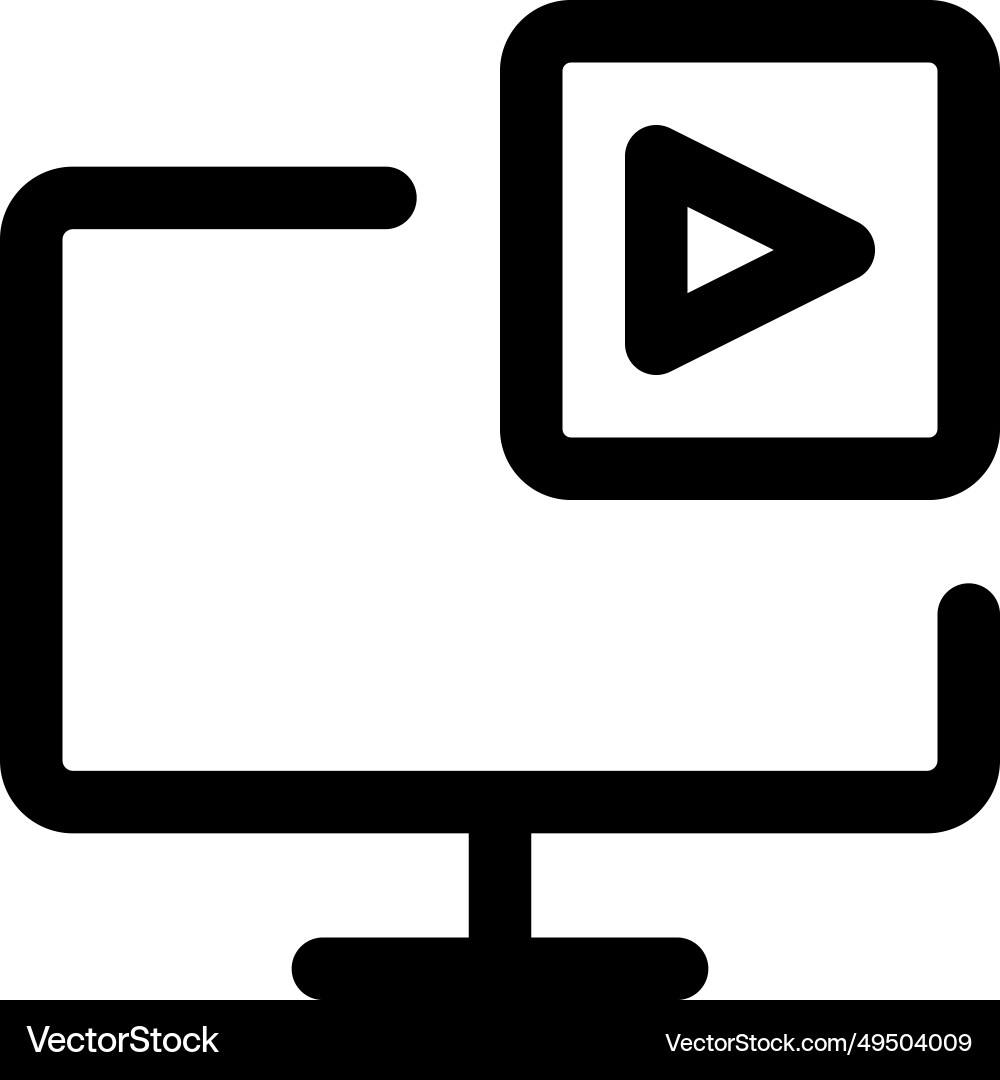 Visual content displayed on the monitor screen vector image
