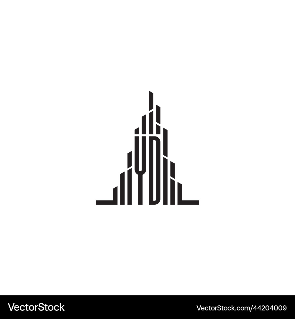 Yd skyscraper line logo initial concept with high vector image