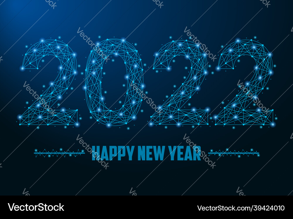 2022 new year made by points and line 2022 new year made by points and line vector image