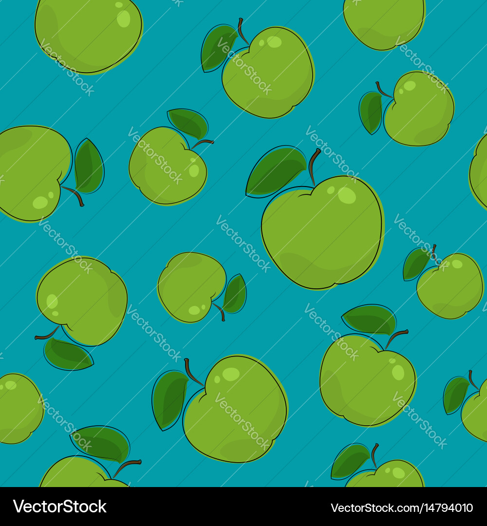 Apple Pattern on Azure vector image